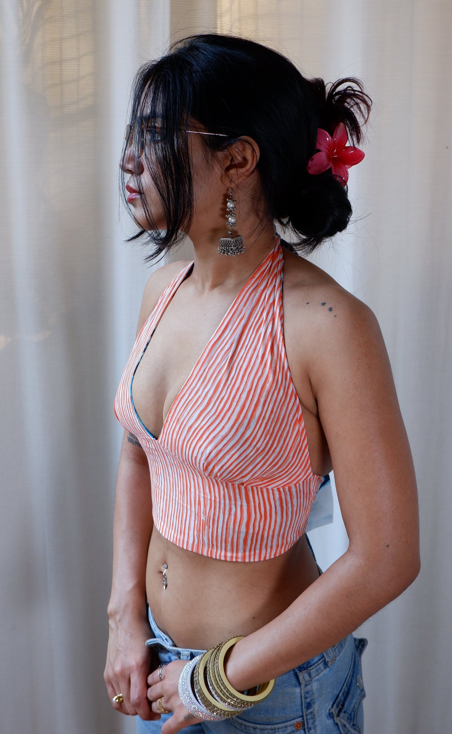 Coral tide Reversible Halter Top