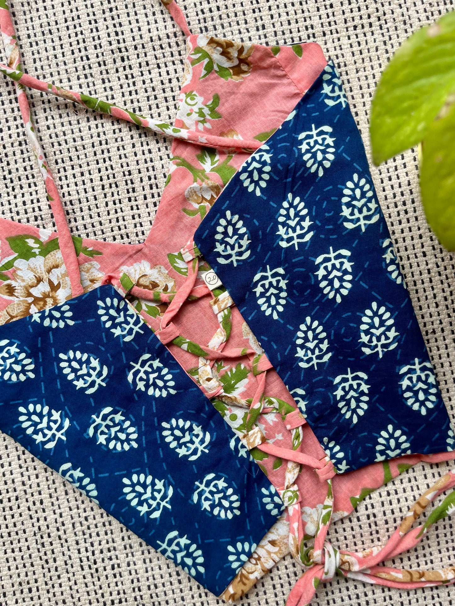 Indigo Bloom Backless Crop Top