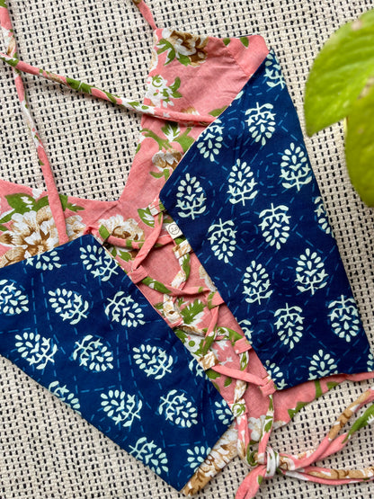 Indigo Bloom Backless Crop Top