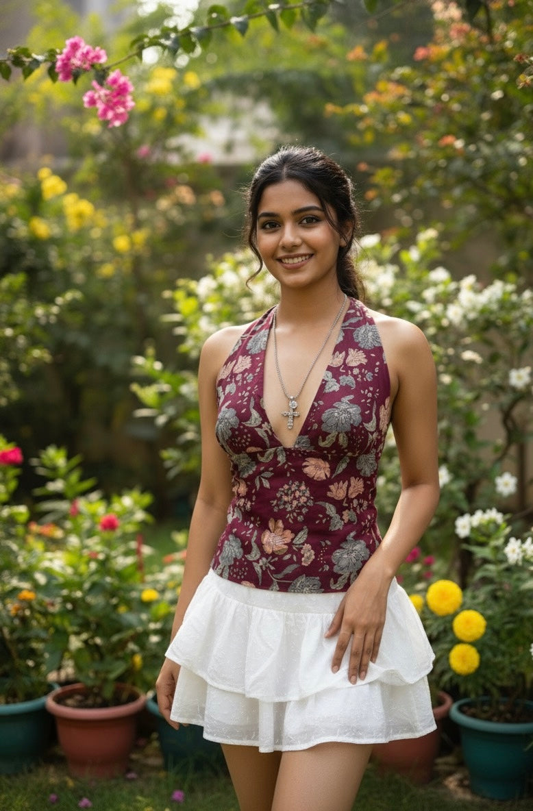 Lilac Forest Reversible GEET Halter Top