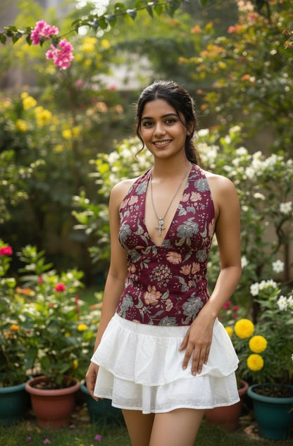 Lilac Forest Reversible GEET Halter Top