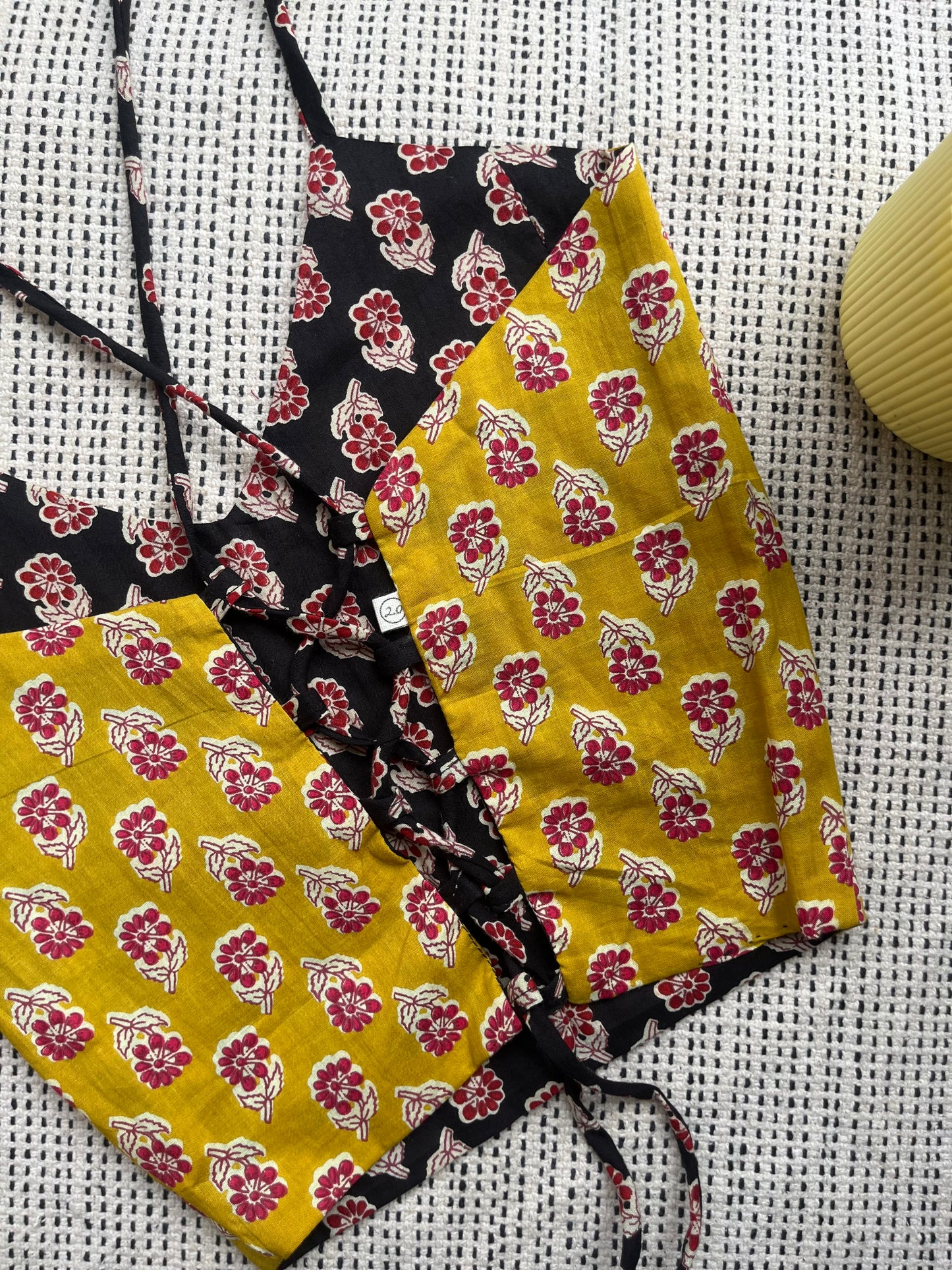 Mustard Noir Backless Crop Top