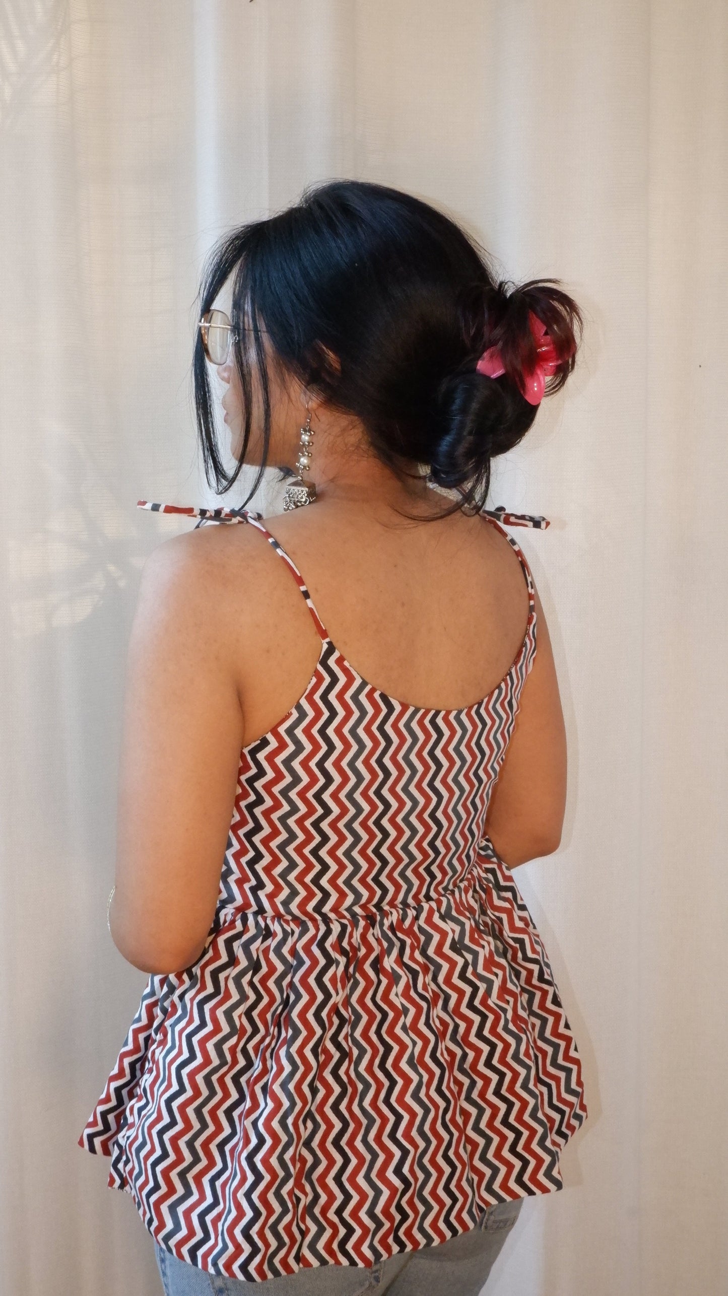 Terracotta Tale Reversible Ruffle top