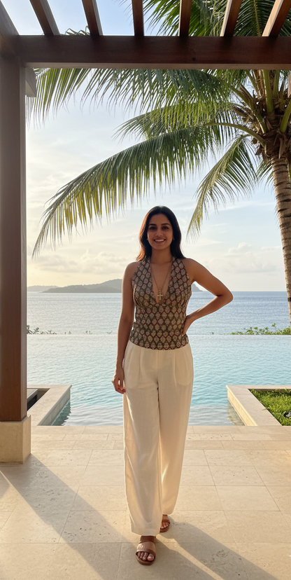 Boho bloom Reversible GEET Halter Top