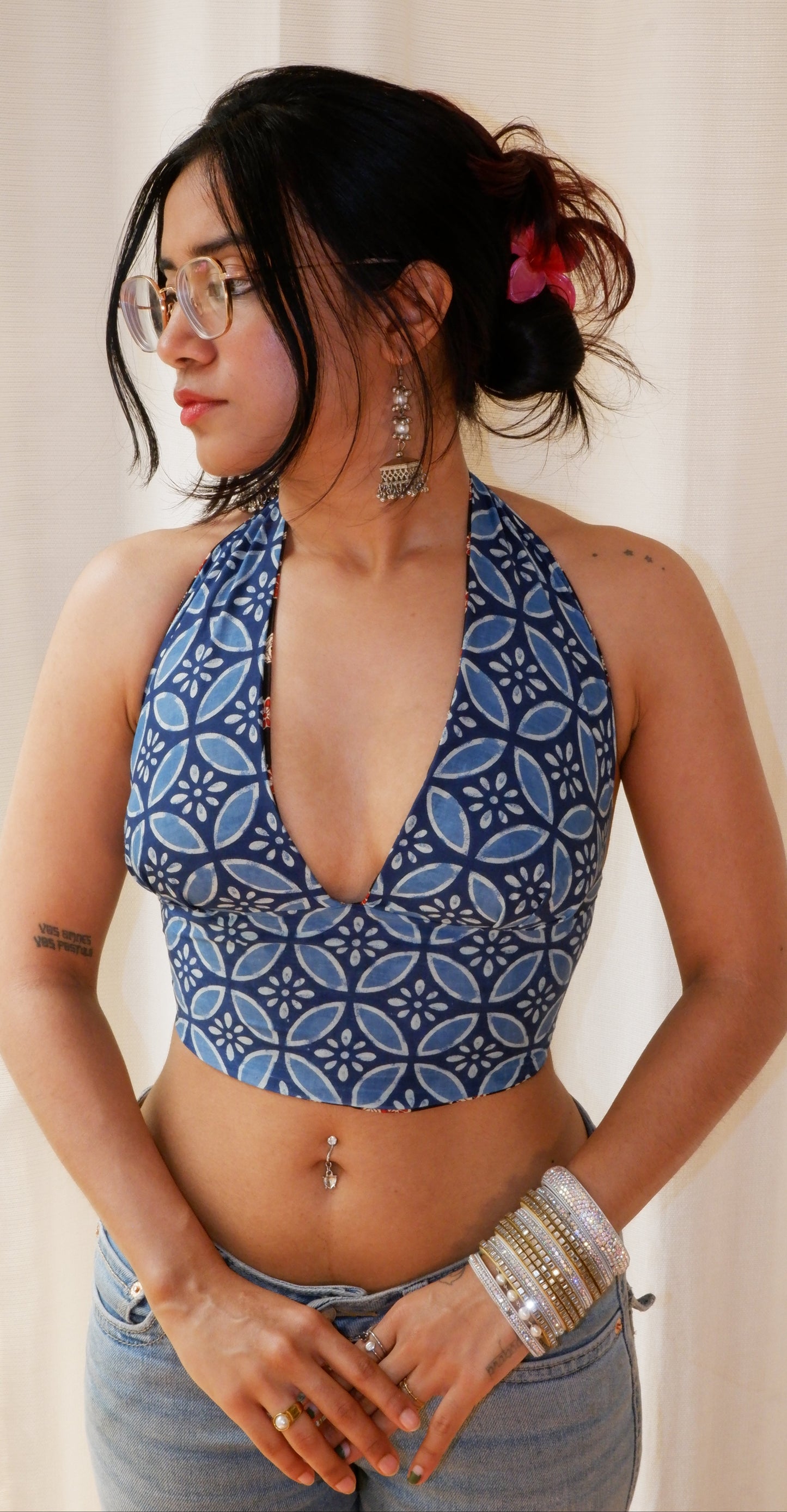 Botanic Clash Reversible Halter Top