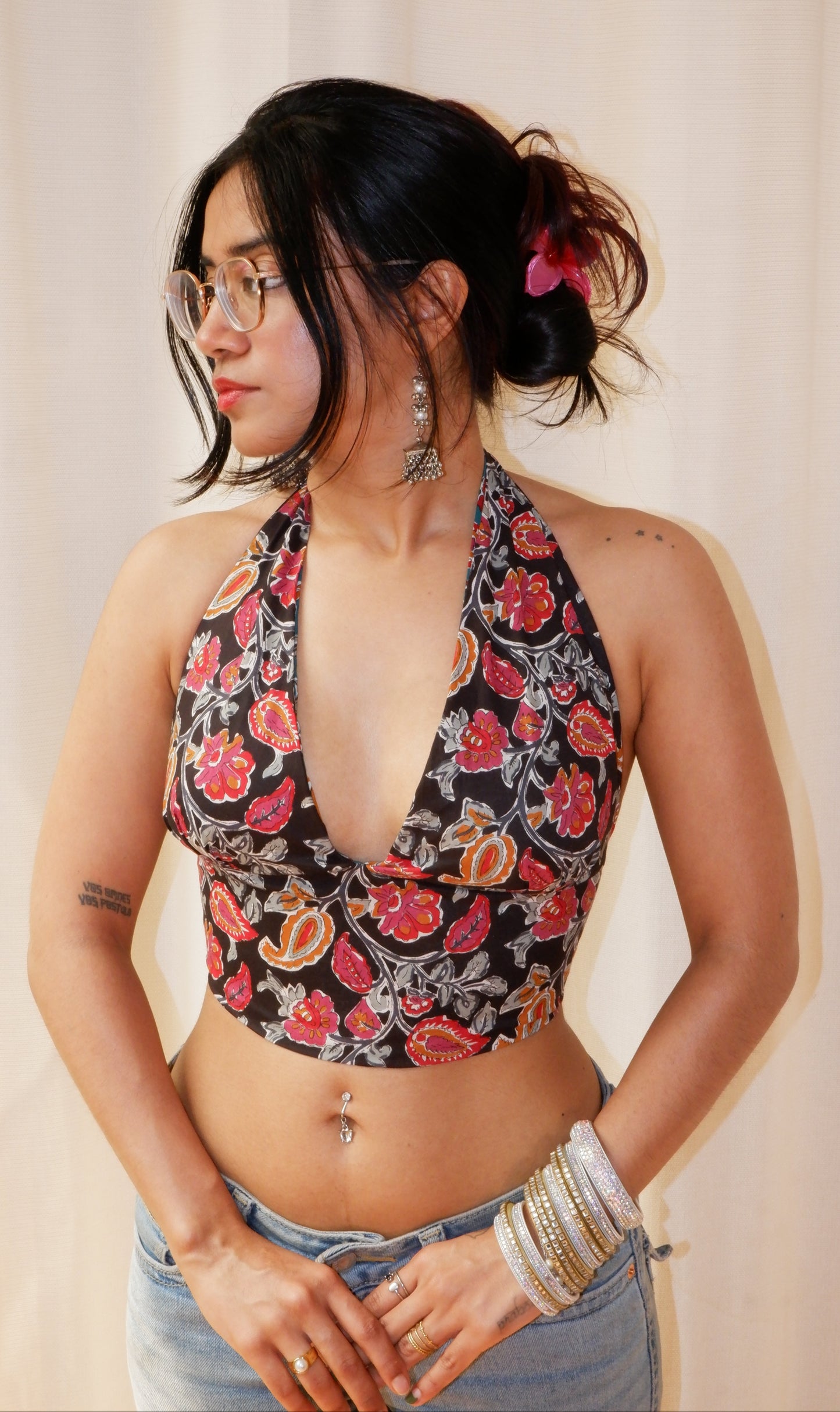 Seafoam Shadows Reversible Halter Top