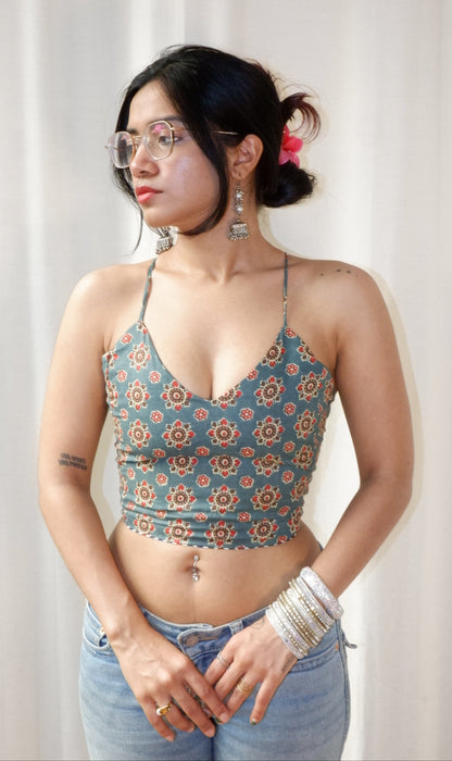 Wildstripe Grove Backless Crop Top