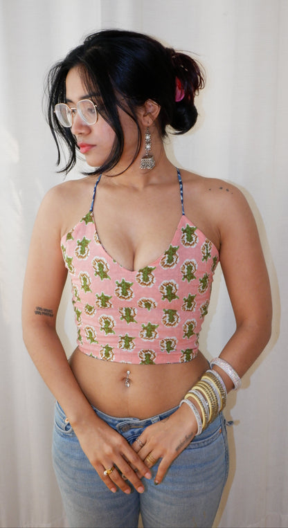 Botanic bloom Backless Crop Top