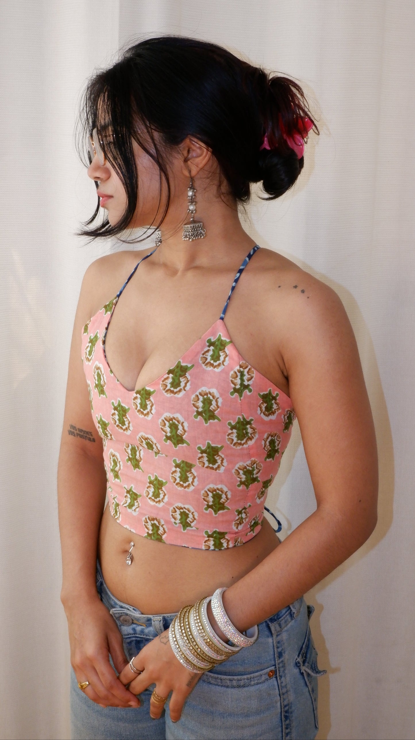 Botanic bloom Backless Crop Top