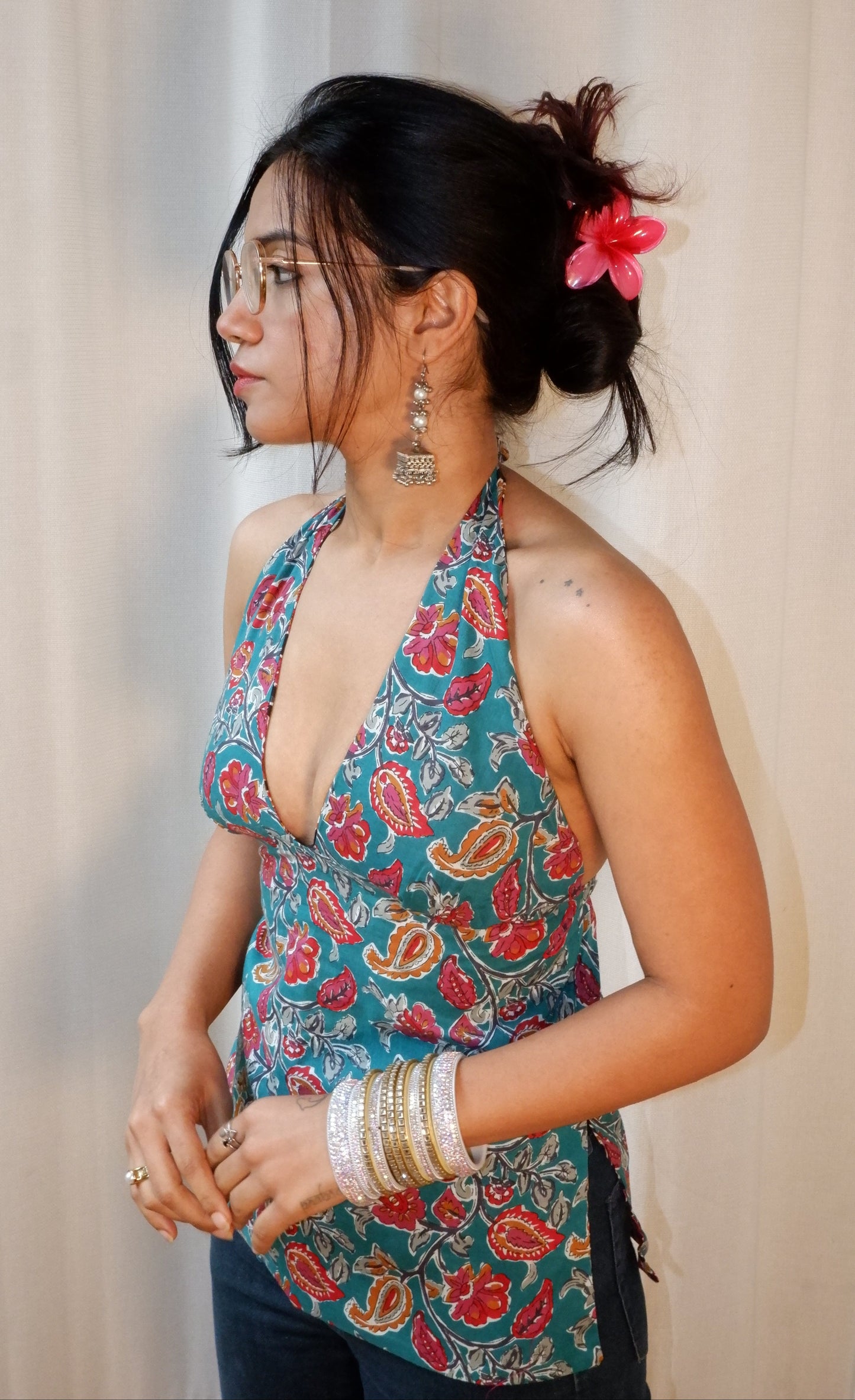 Seafoam shadows Y2K halter top