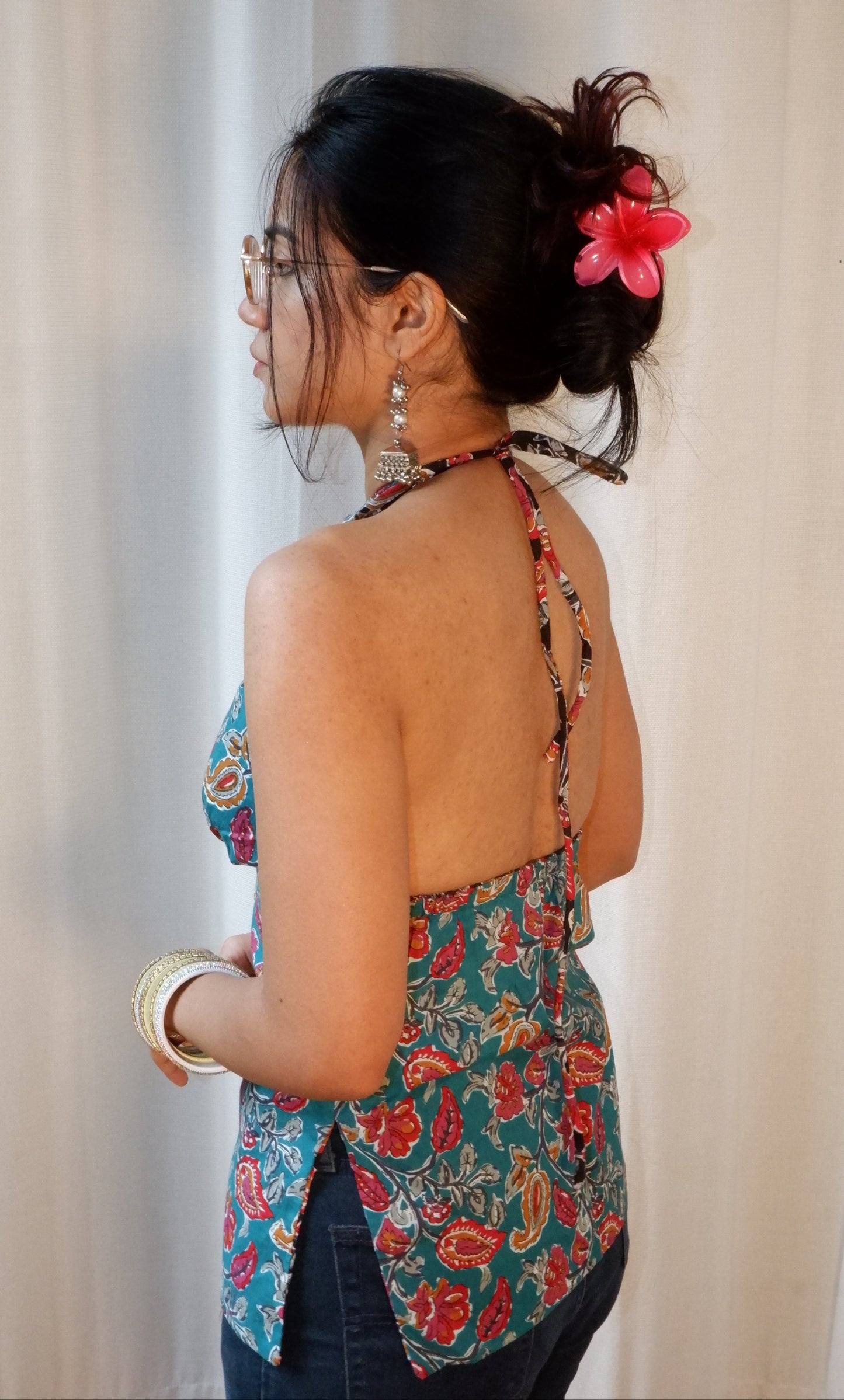 Seafoam shadows Y2K halter top