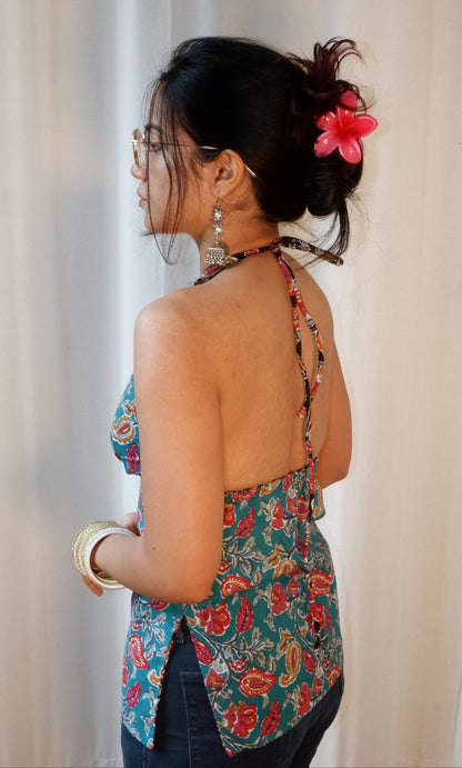 Seafoam shadows Y2K halter top