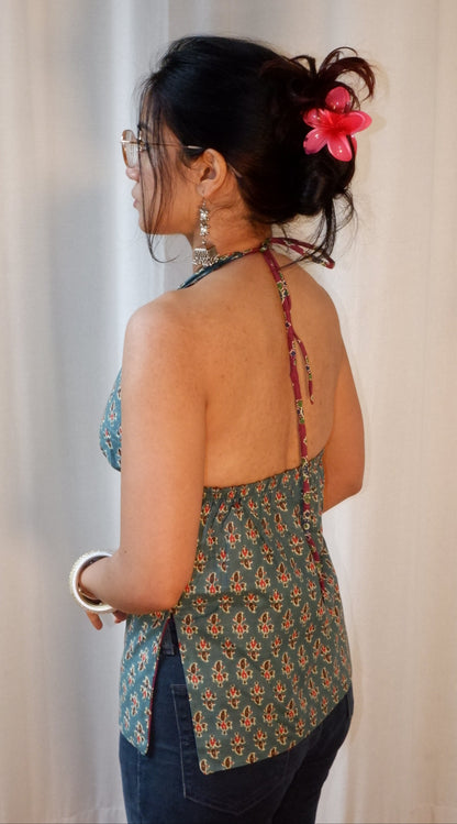 Bloom rush Y2K halter top