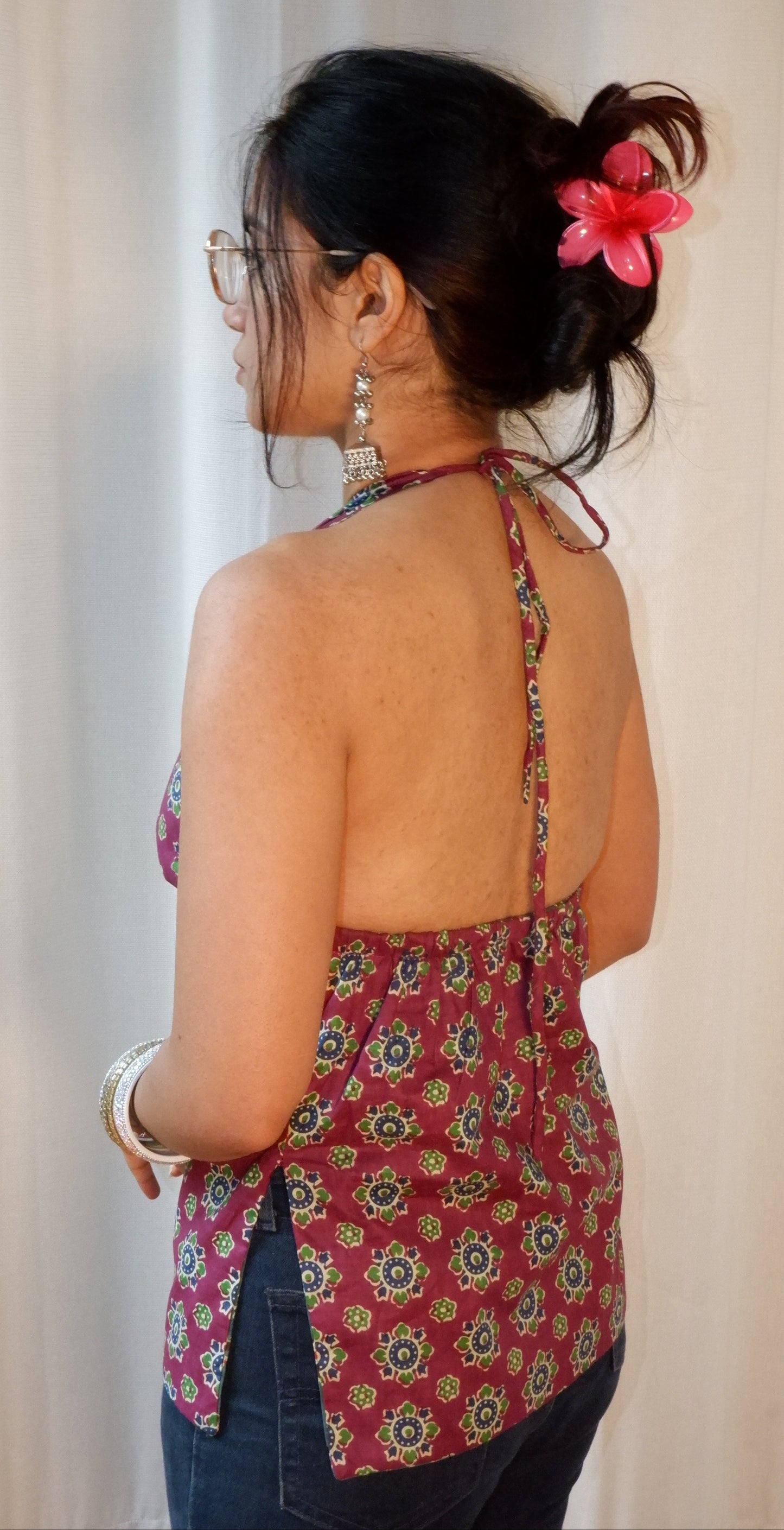 Bloom rush Y2K halter top