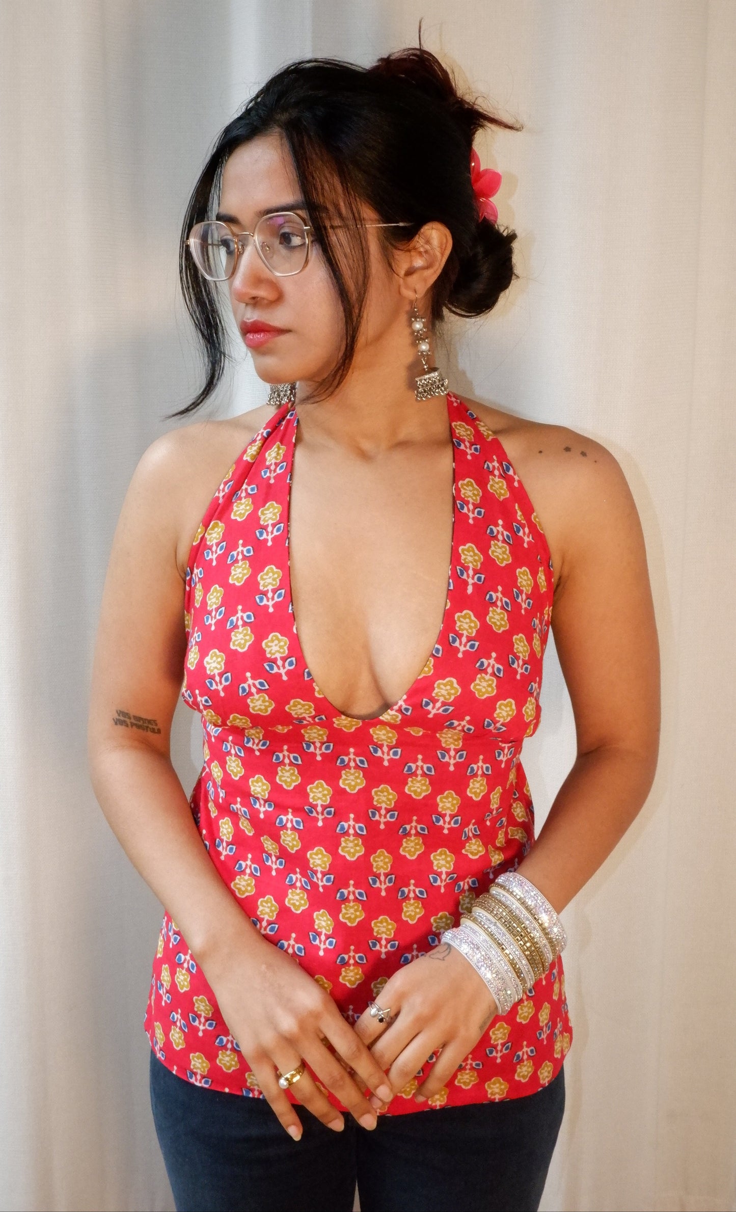 Hot bloom summer Y2K halter top