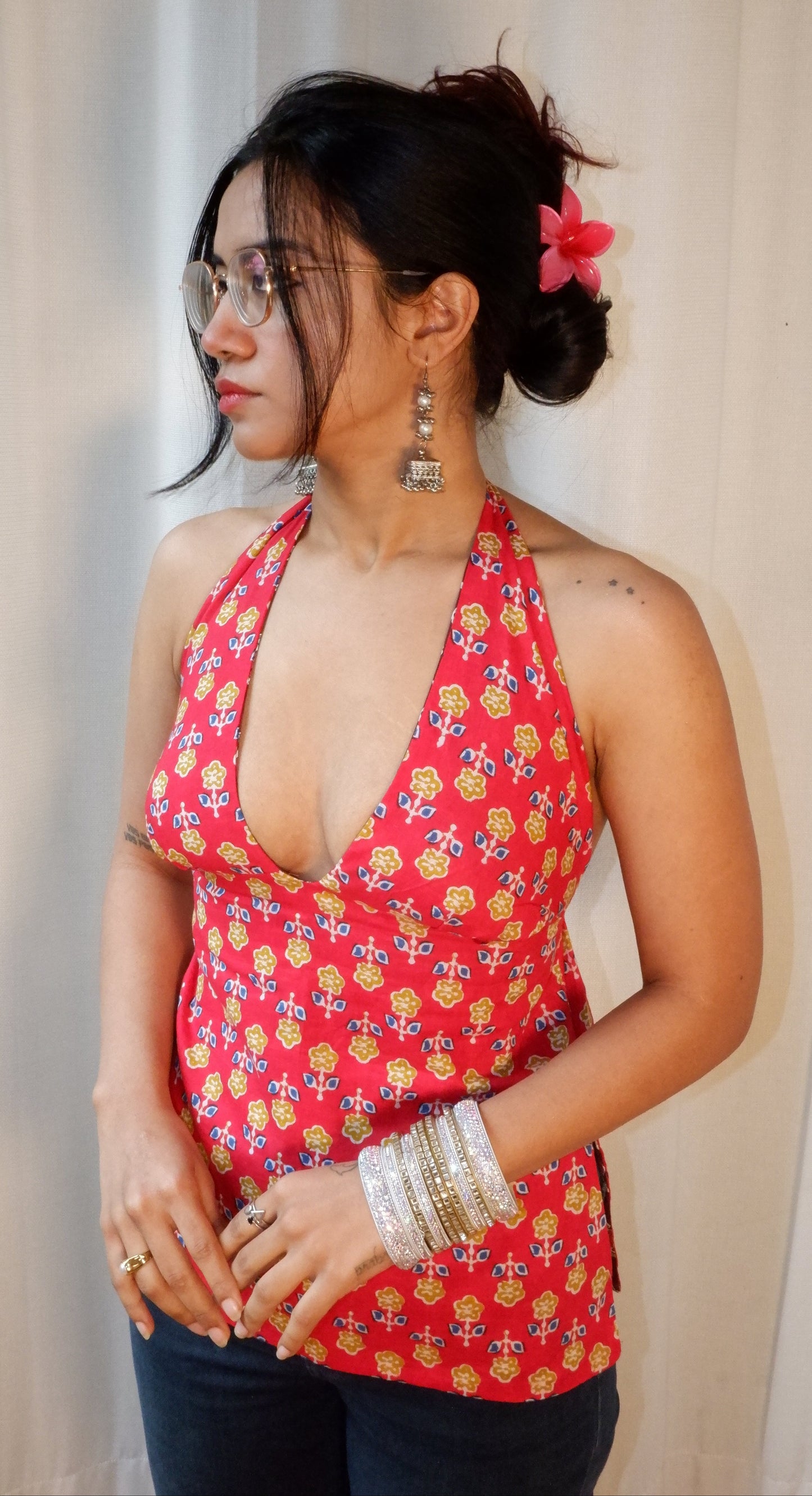 Hot bloom summer Y2K halter top