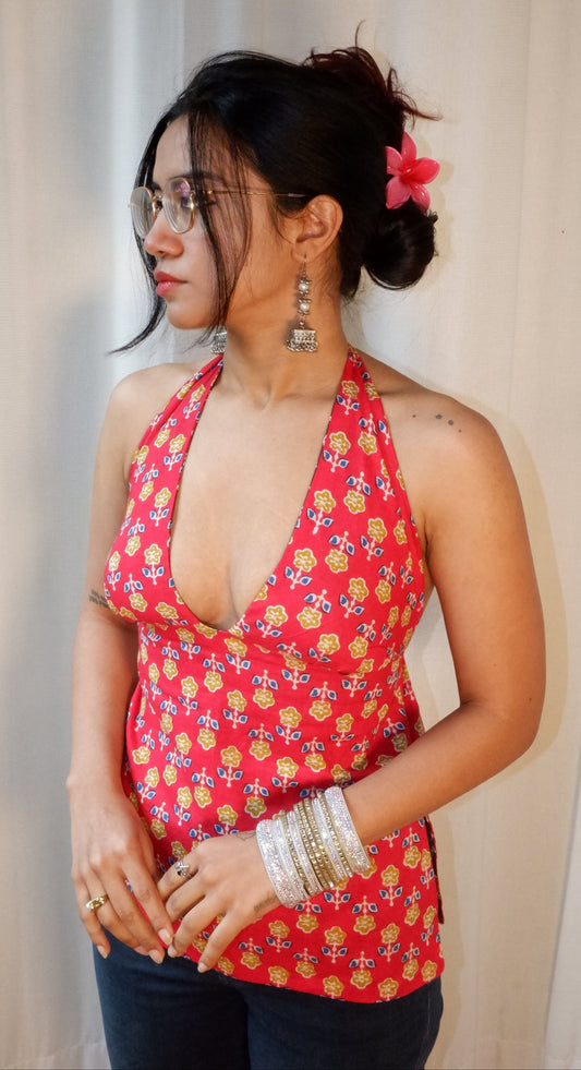 Hot bloom summer Y2K halter top