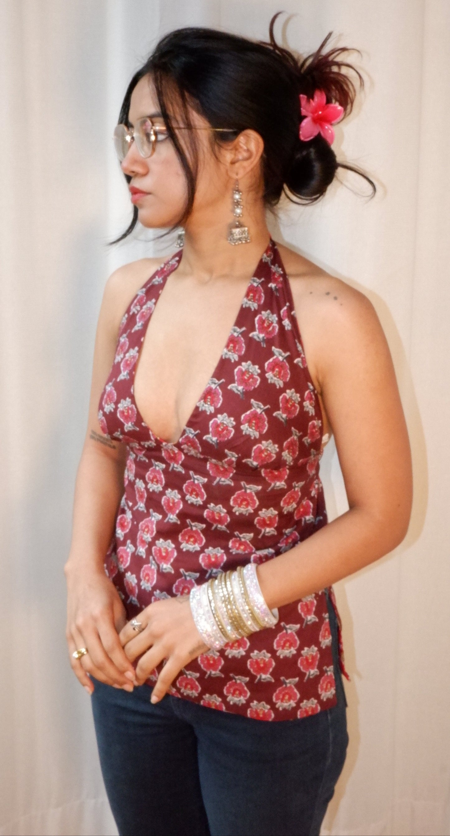 Hot bloom summer Y2K halter top