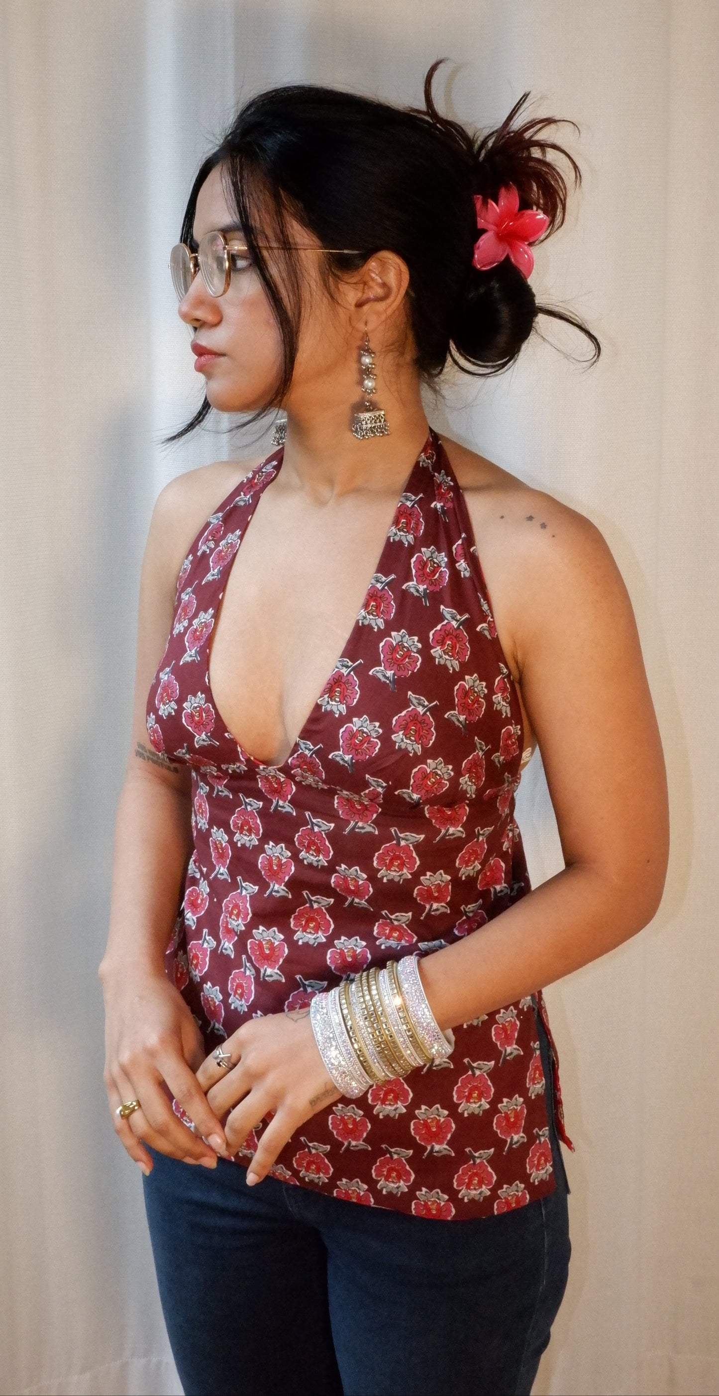 Hot bloom summer Y2K halter top