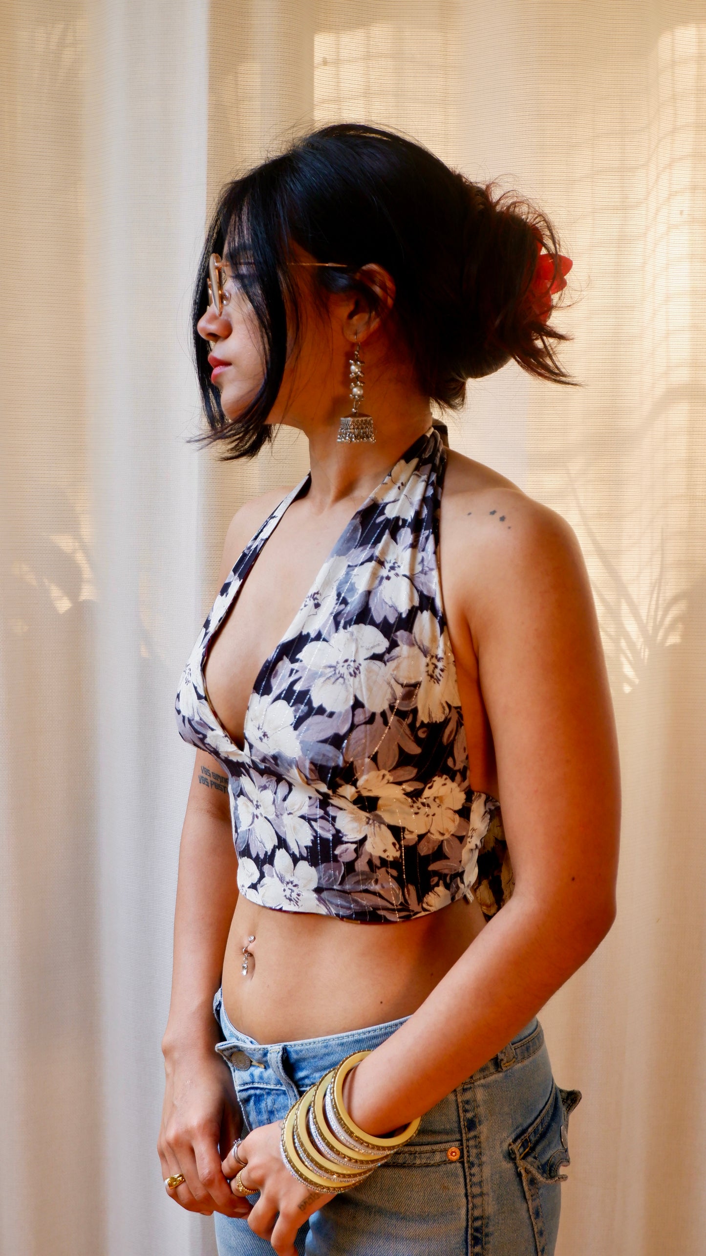 Vintage bloom Reversible Halter Top