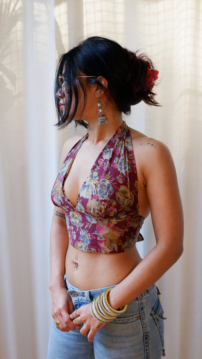 Vintage bloom Reversible Halter Top