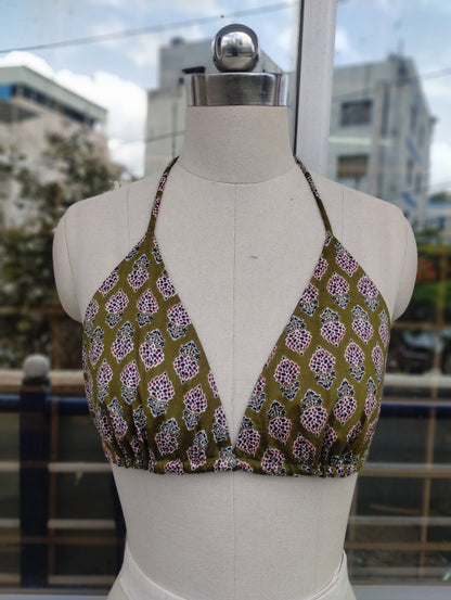 Botanic code combo: Crop shirt + Reversible Bikini Top