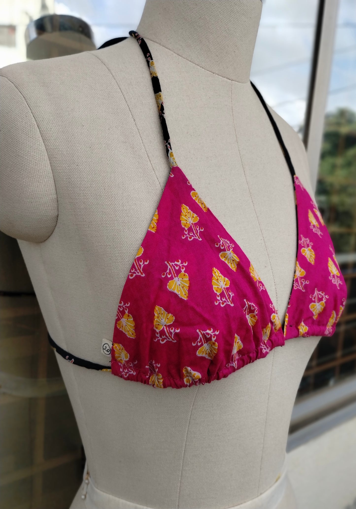 Pink combo: Crop shirt + Reversible Bikini Top