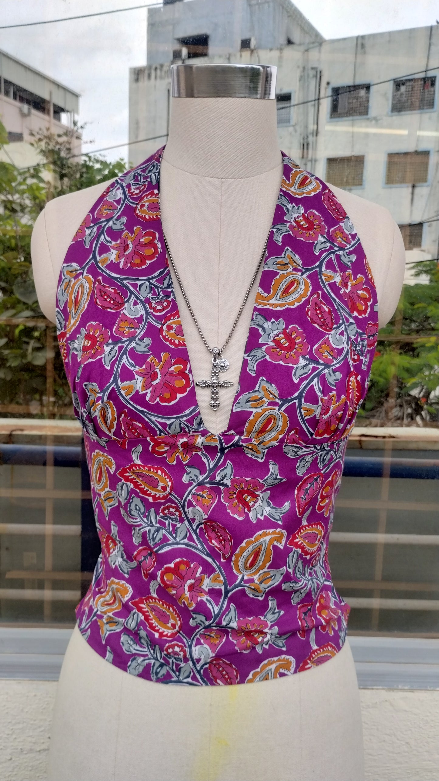 Royal Garden Reversible GEET Halter Top