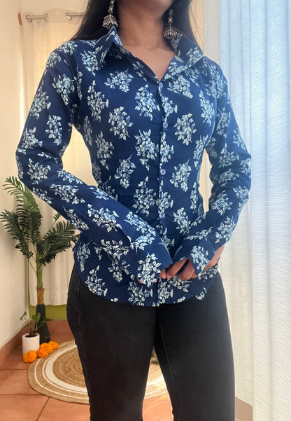 Blueberry sculpted shirt