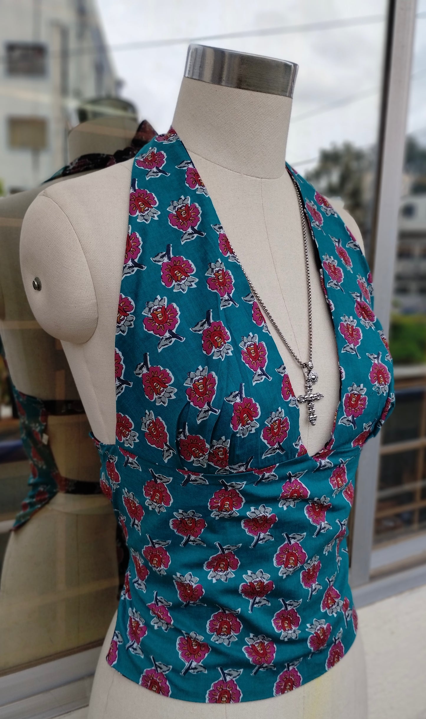 Moonlit Petals Reversible GEET Halter Top
