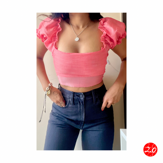 Fuchsia Puff sleeve Top