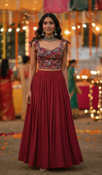 Crimson whim corset top