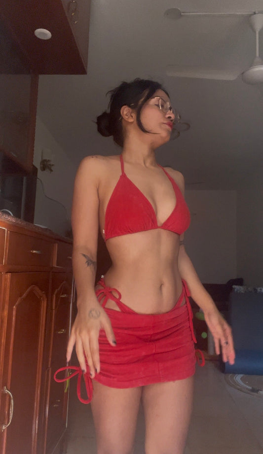Crimson 3pc Bikini set