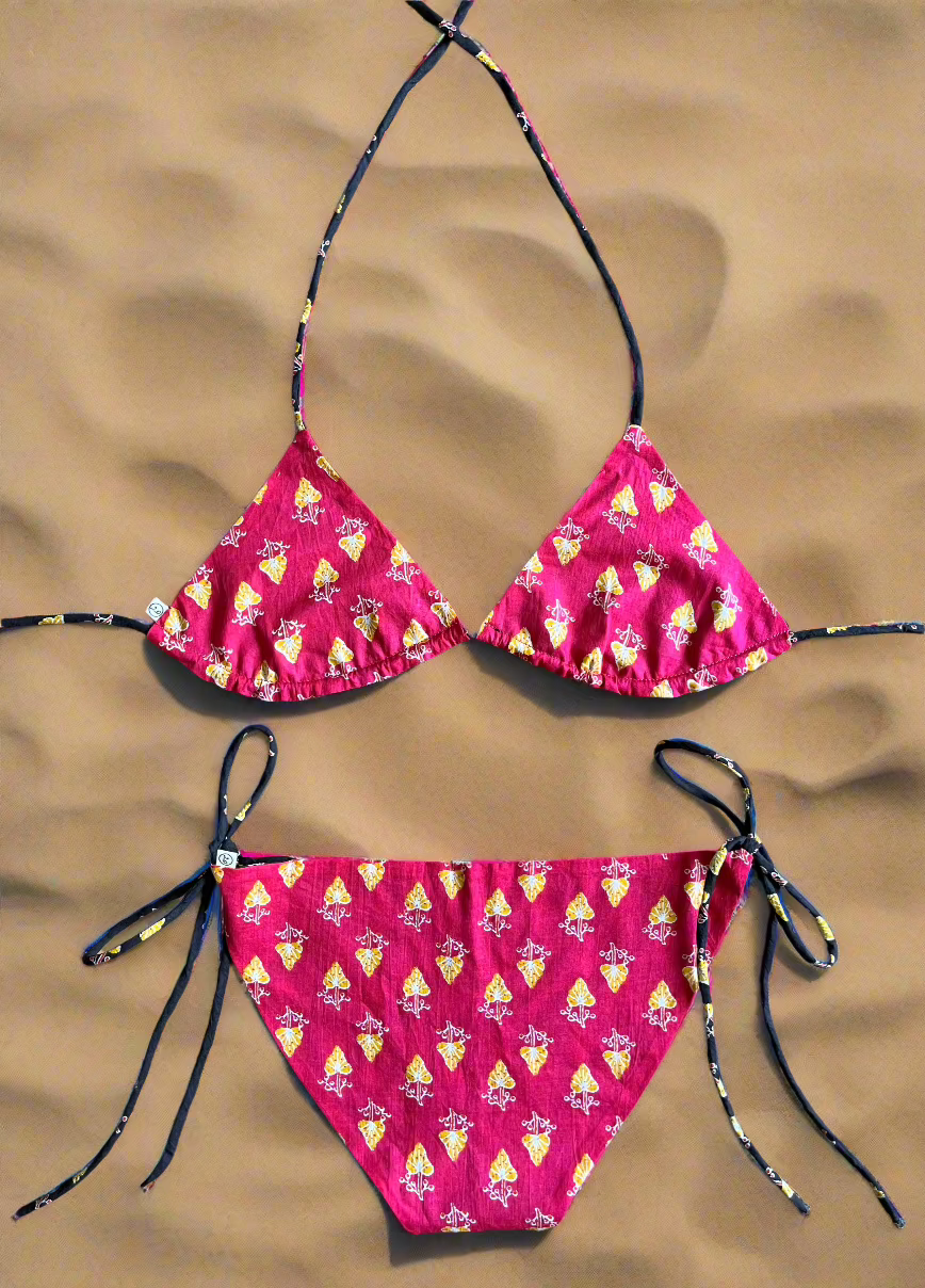 Pink Venom Reversible Bikini Top and Bottom
