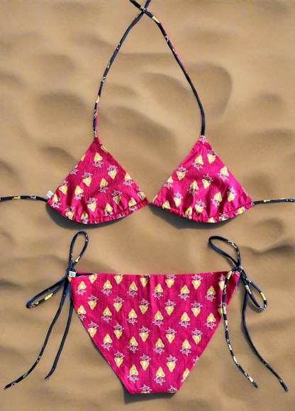 Pink Venom Reversible Bikini Top and Bottom