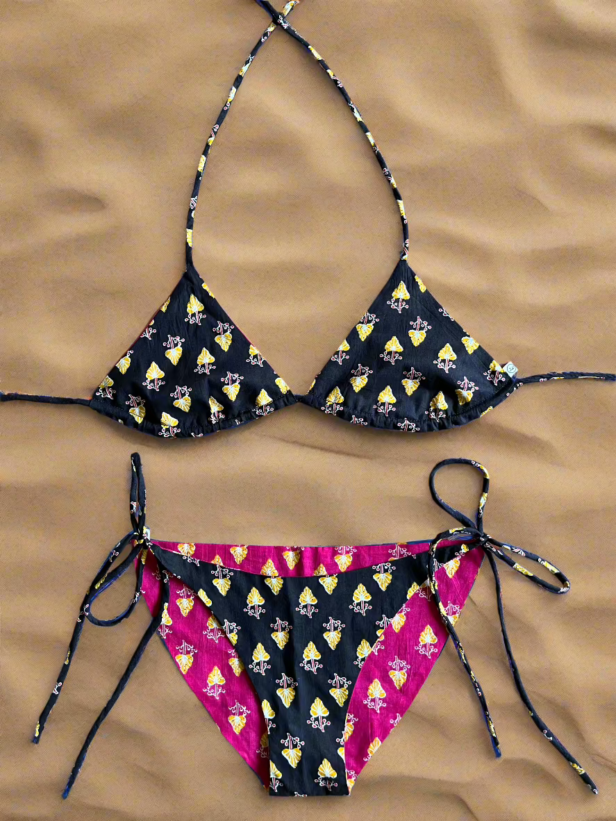 Pink Venom Reversible Bikini Top and Bottom