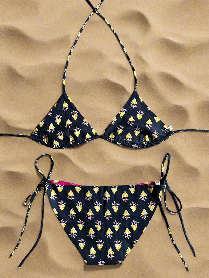 Pink Venom Reversible Bikini Top and Bottom