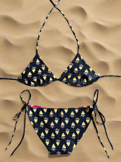 Pink Venom Reversible Bikini Top and Bottom