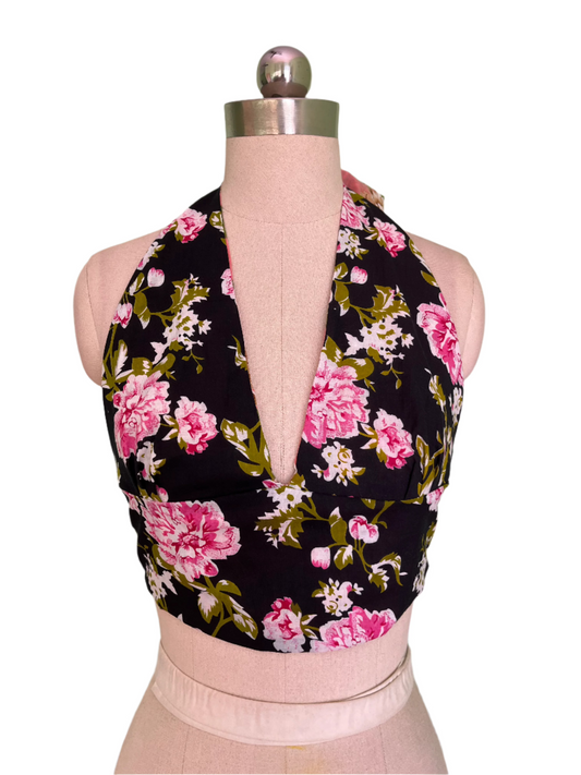 Midnight Rose Reversible Halter Top