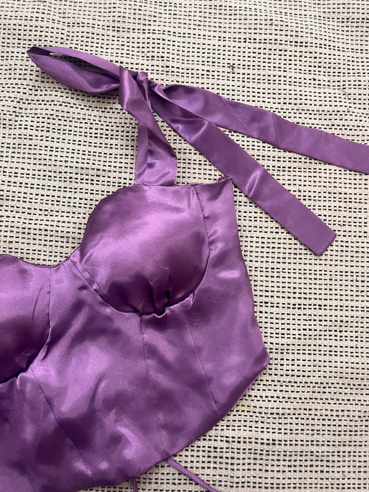 Violet Satin Corset top