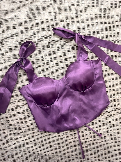 Violet Satin Corset top