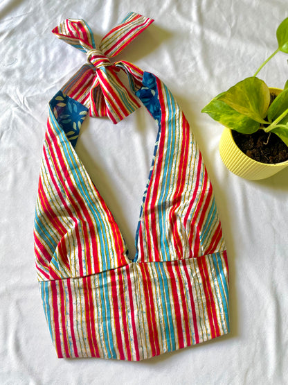 Botanic Clash Reversible Halter Top