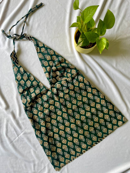 Olive ripple Y2K halter top