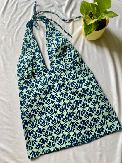 Indigo eco Y2K halter top