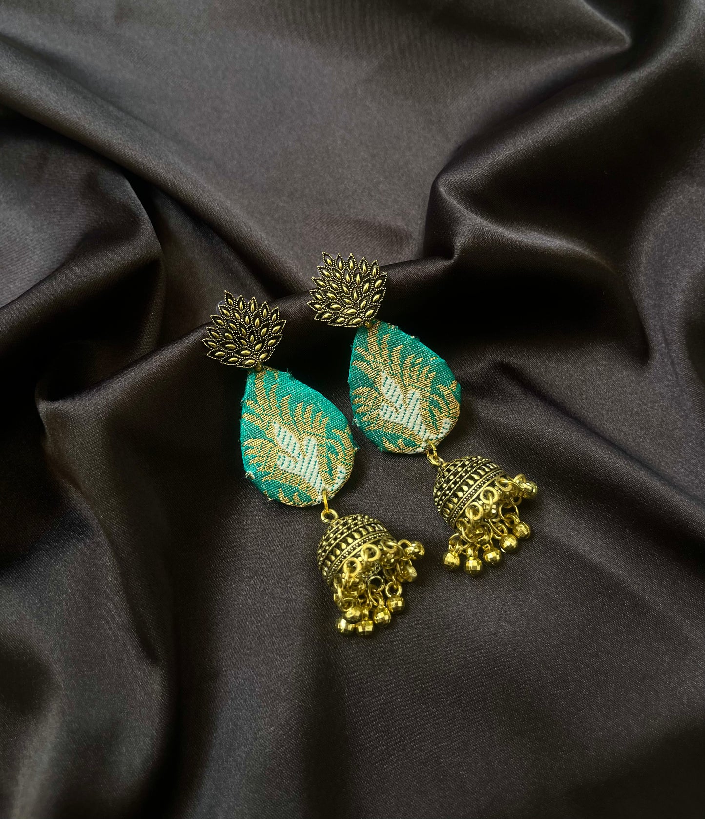 Green Brocade Jhumka