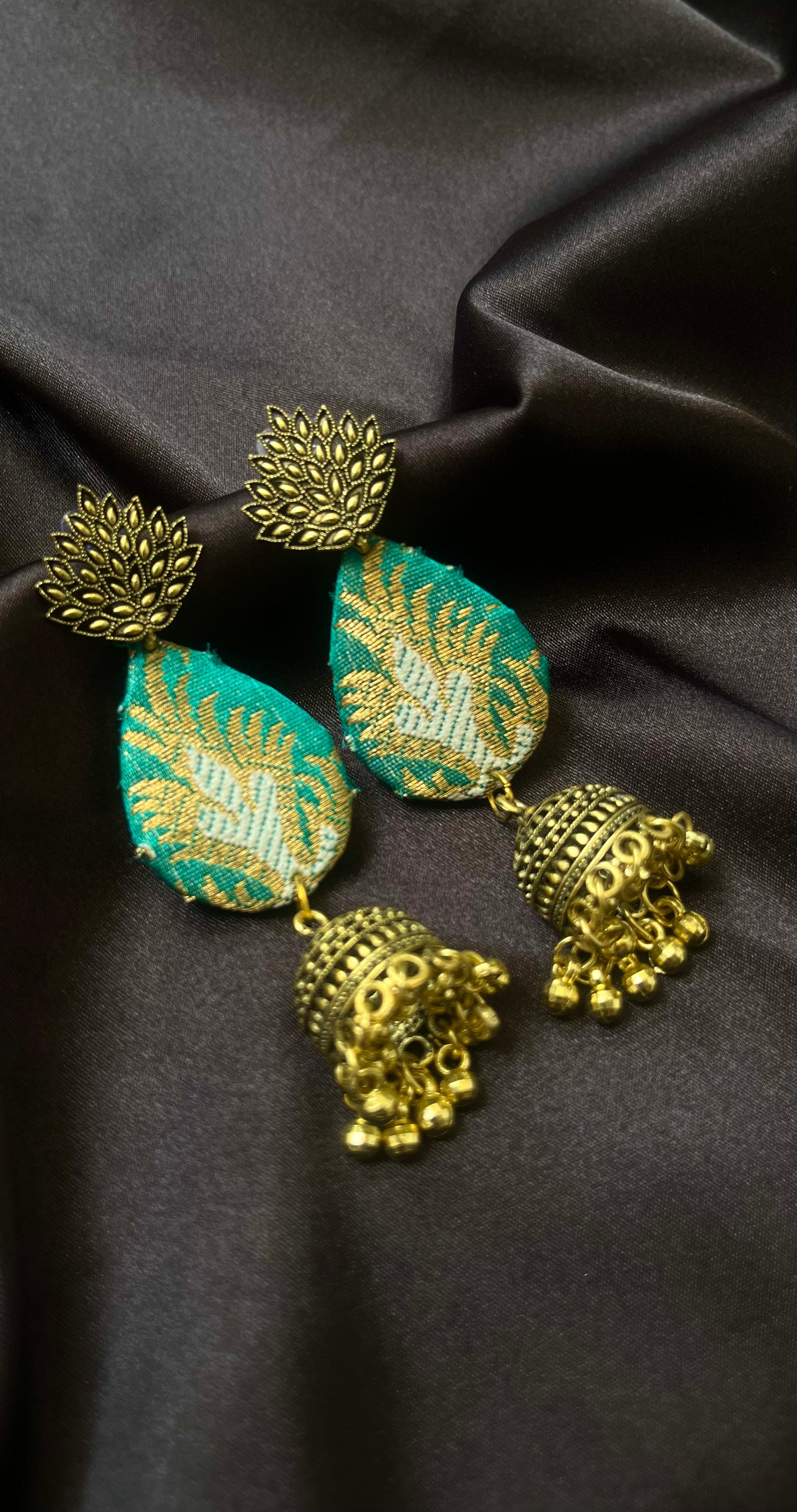 Green Brocade Jhumka