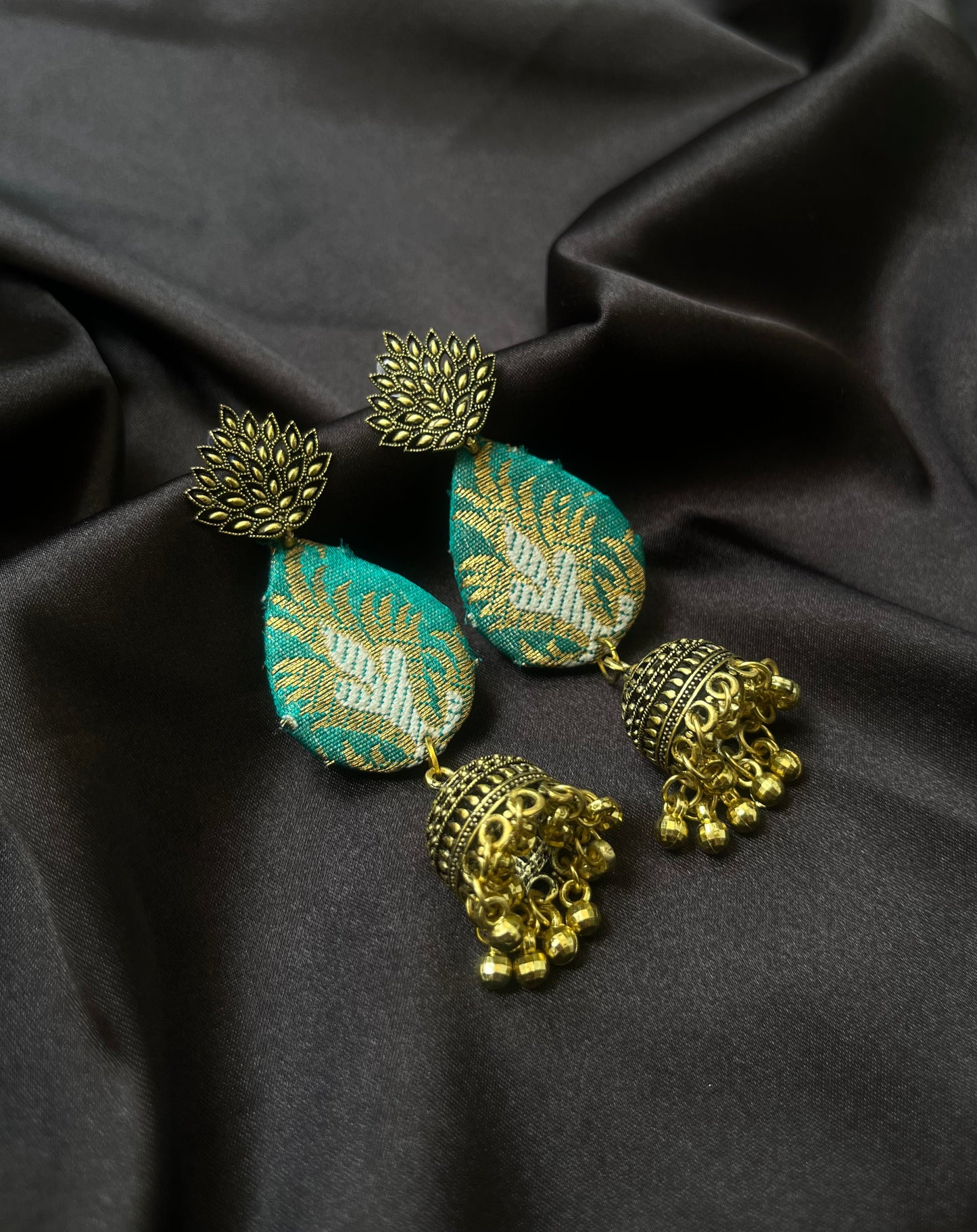 Green Brocade Jhumka