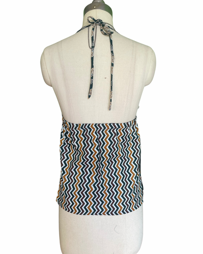 Olive ripple Y2K halter top