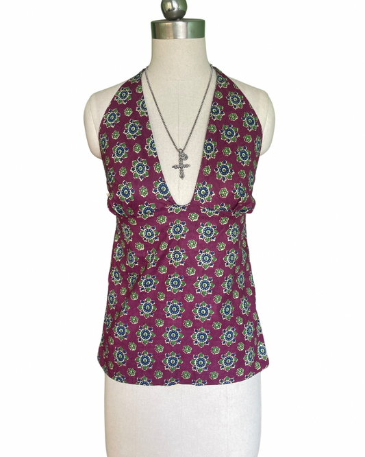 Bloom rush Y2K halter top