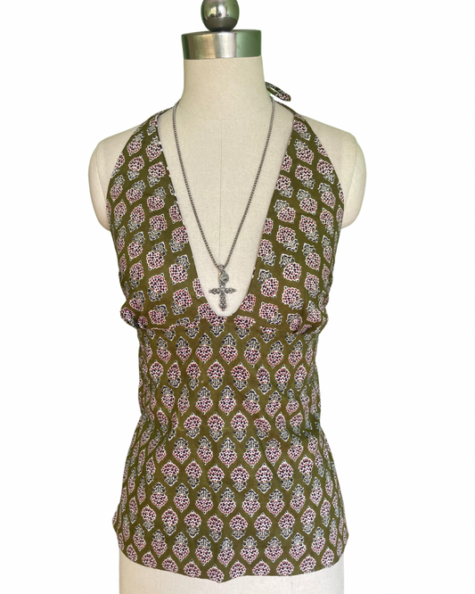 Boho bloom Y2K halter top